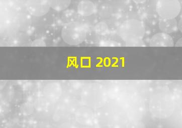 风口 2021